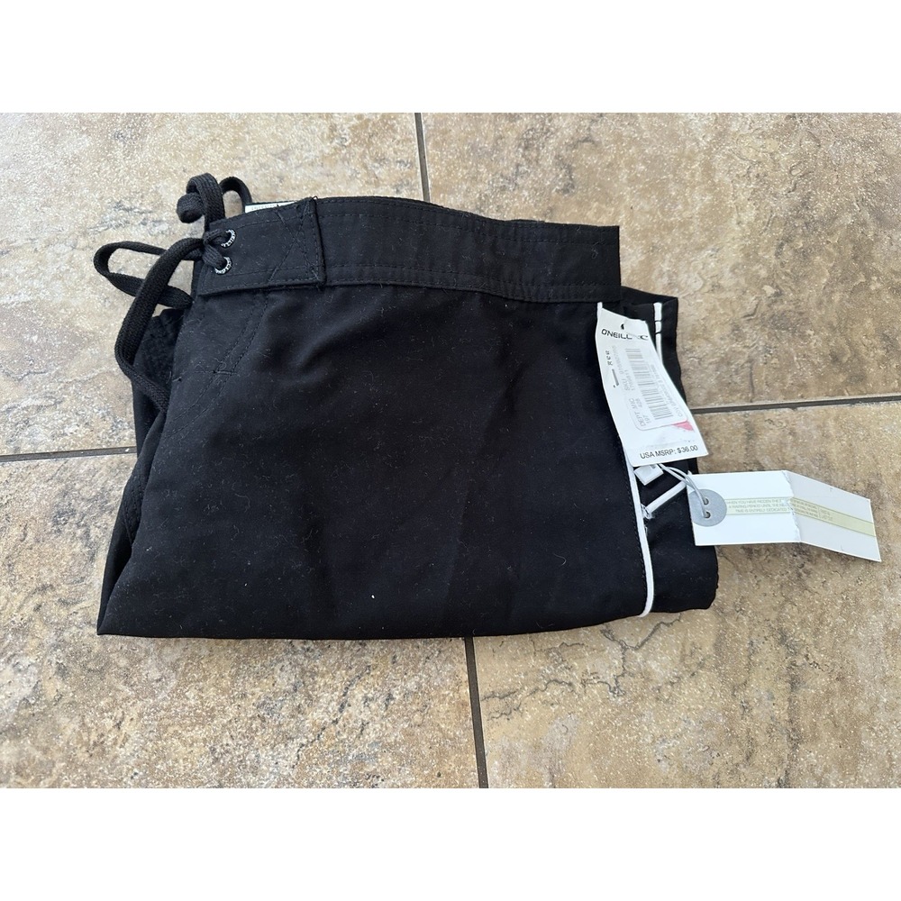 O'Neill Shorts Women's Size 3 Black Swim Bottoms Pockets Drawstring - Picture 5 of 7